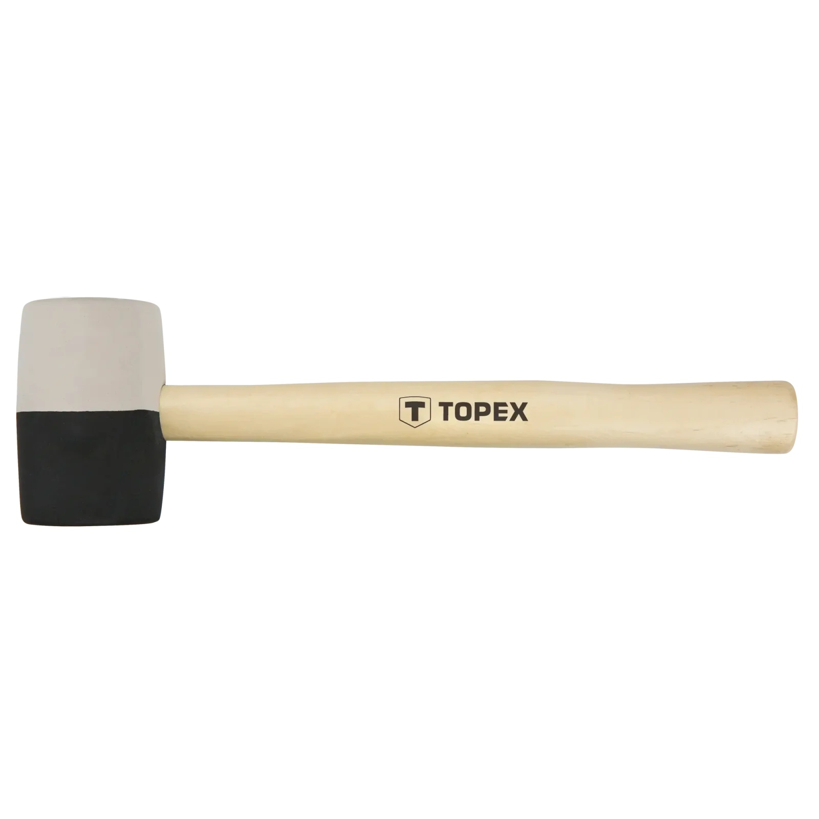 Киянка гумова TOPEX 450г 58мм руків'я дерев'яне чорно-біле (02A354) UA