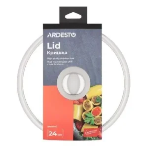 Кришка Ardesto Gemini, 24см, термостійке скло, нержавіюча сталь (AR0724G) UA
