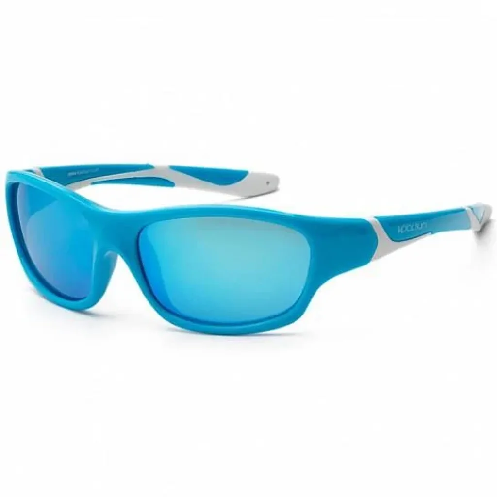 Дитячі сонцезахисні окуляри Koolsun Sport, 6-12р, бірюзово-білий, KS-SPBLSH006 UA