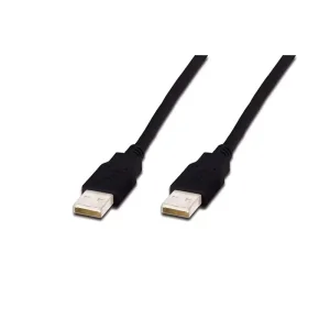 Кабель DIGITUS USB-A (M/M) заряджання/синхронізації, 1.8м, чорний (AK-300100-018-S) UA