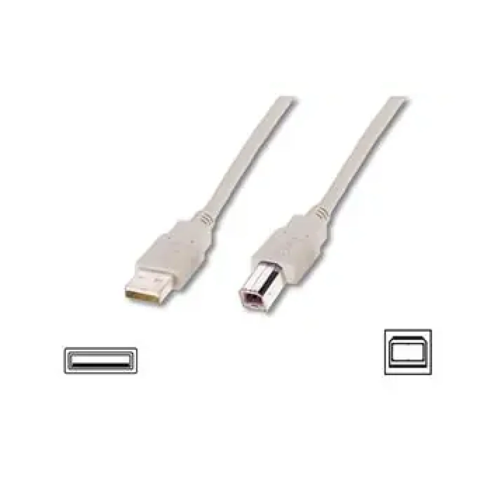 Кабель DIGITUS USB-A > USB-B синхронізації, 1.8м, бежевий (AK-300102-018-E) UA