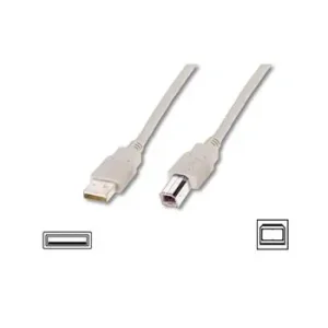 Кабель DIGITUS USB-A > USB-B синхронізації, 1.8м, бежевий (AK-300102-018-E) UA