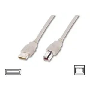 Кабель DIGITUS USB-A > USB-B синхронізації, 3м, бежевий (AK-300102-030-E) UA