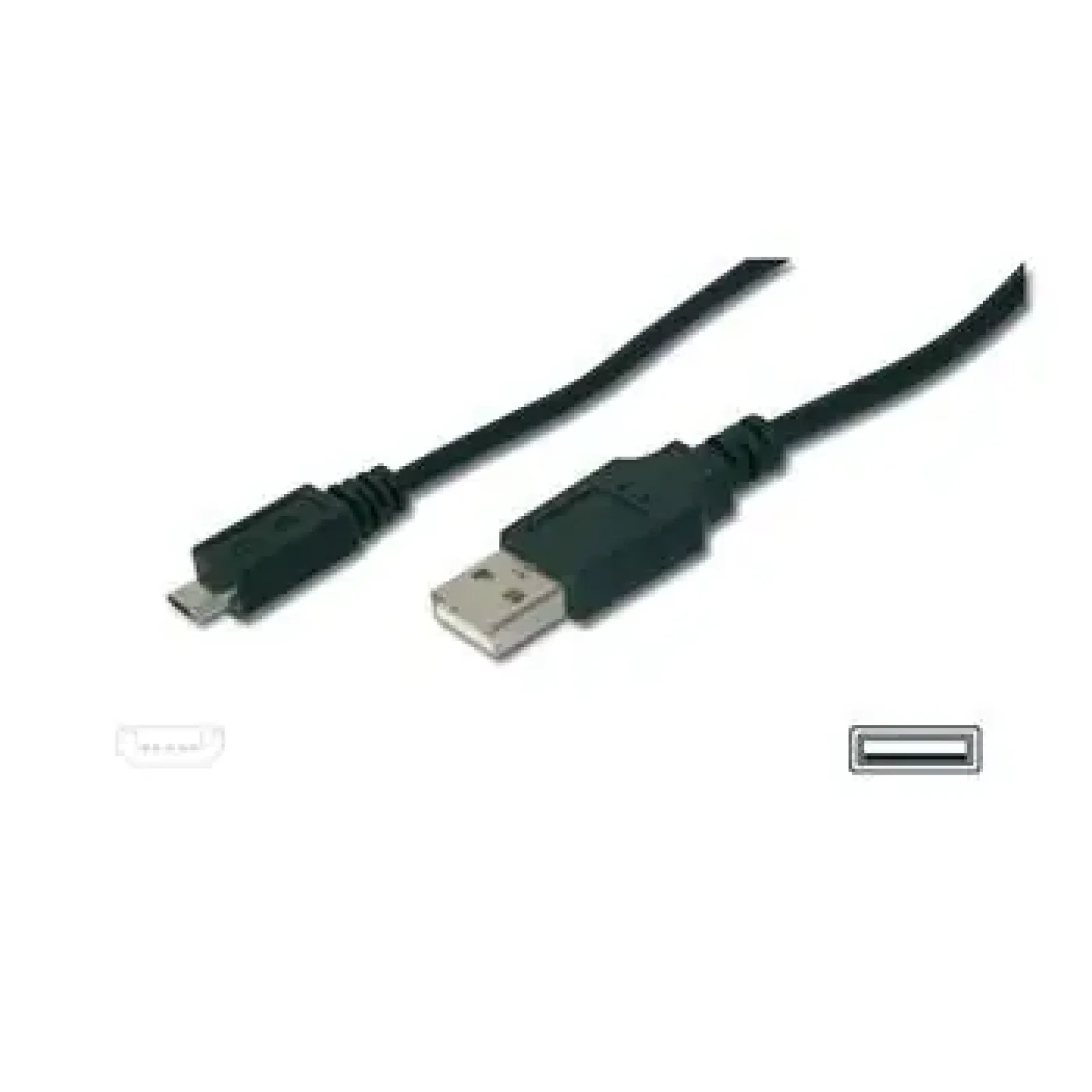 Кабель DIGITUS USB-A > micro USB заряджання/синхронізації, 1.8м, чорний (AK-300127-018-S) UA