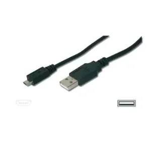 Кабель DIGITUS USB-A > micro USB заряджання/синхронізації, 1.8м, чорний (AK-300127-018-S) UA