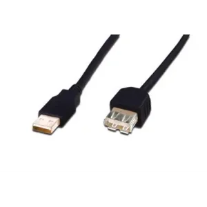 Кабель DIGITUS USB-A (M/F) заряджання/синхронізації, 5м, чорний (AK-300202-050-S) UA