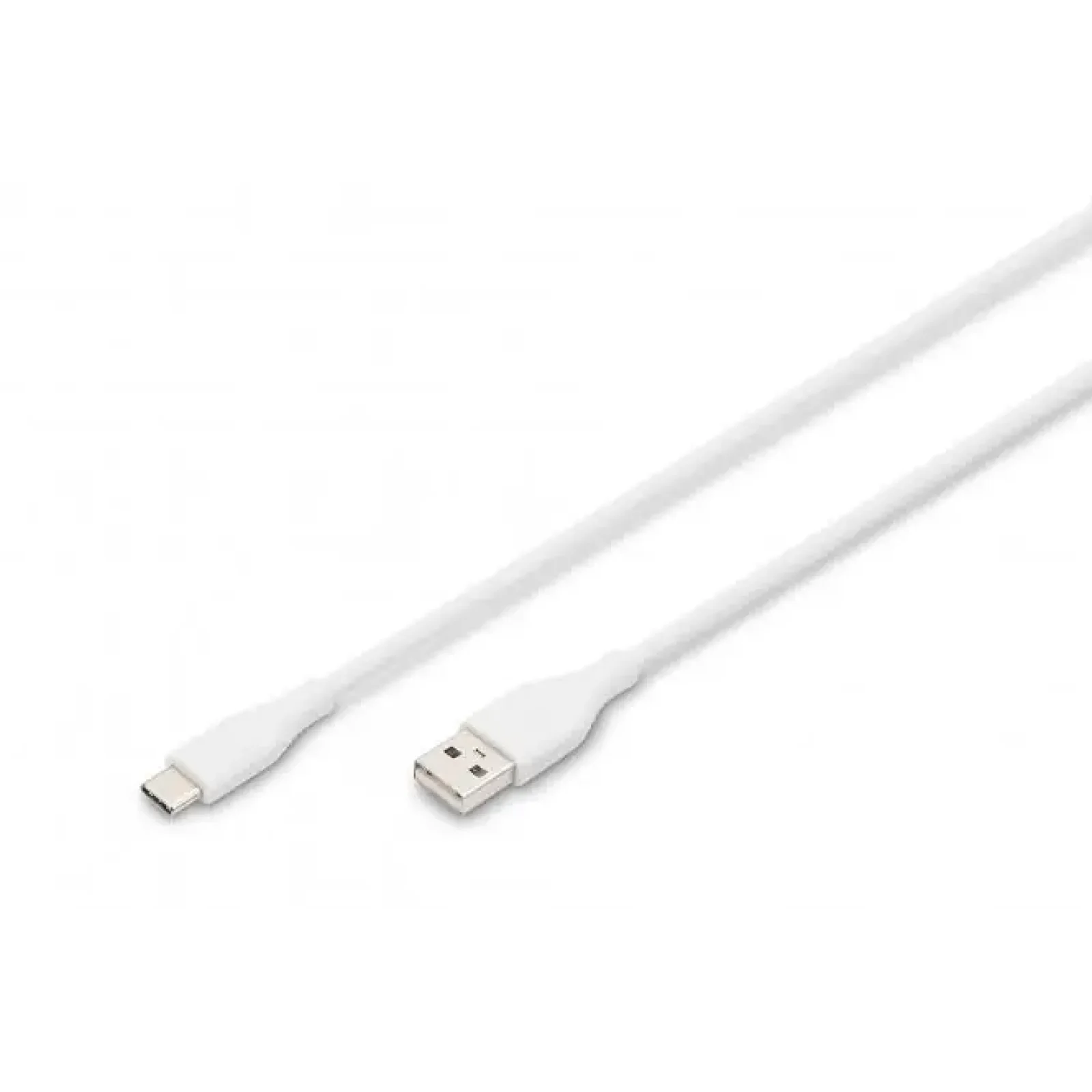 Кабель DIGITUS USB-A > USB-C заряджання/синхронізації, USB 2.0, 60W, силіконовий, 1м, білий (AK-300340-010-W) UA