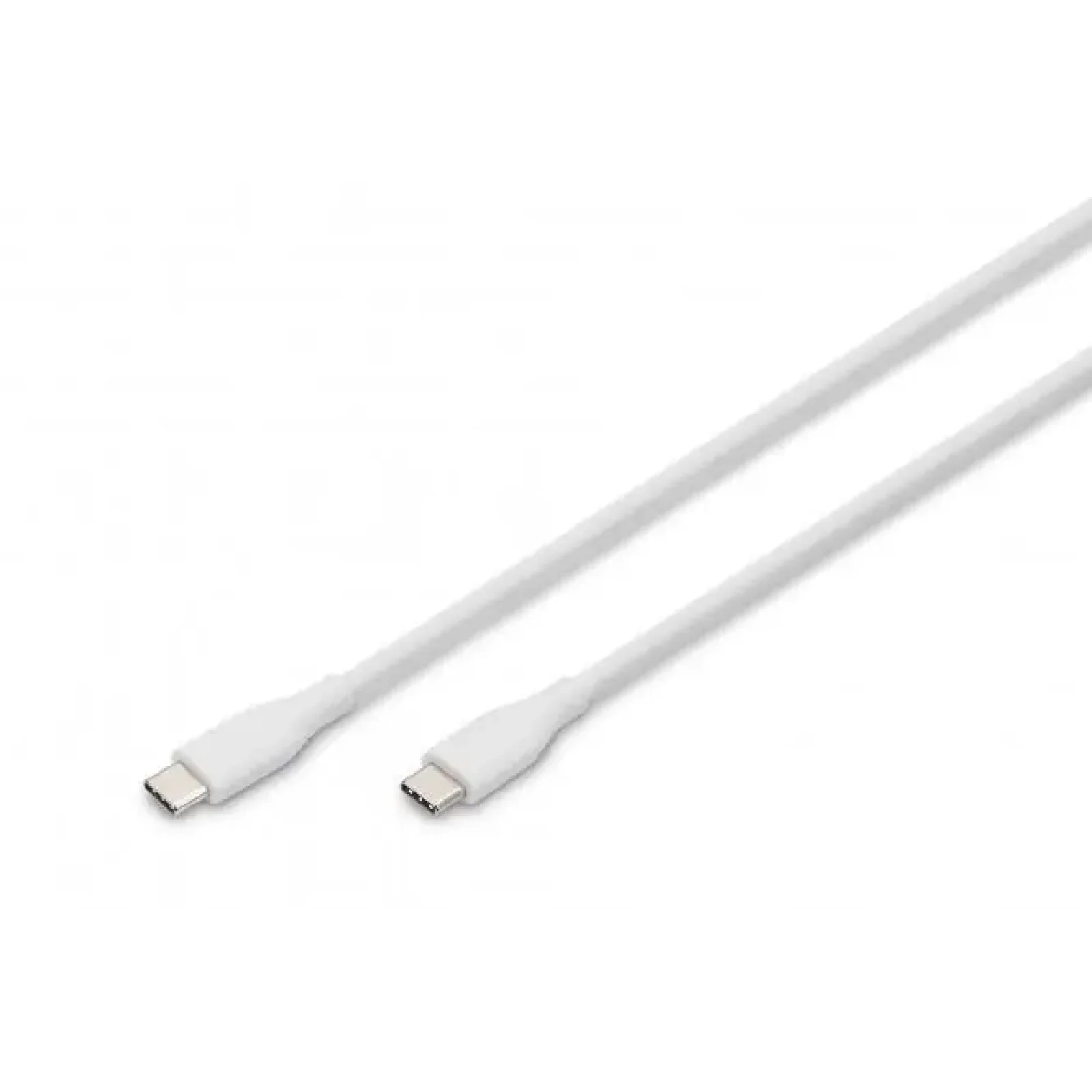 Кабель DIGITUS USB-C > USB-C заряджання/синхронізації, USB 2.0, 60W, силіконовий, 2м, білий (AK-300341-020-W) UA
