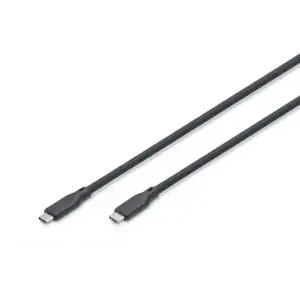 Кабель DIGITUS USB-C > USB-C заряджання/синхронізації, USB4 2.0, 80G, 240W, 16K, силіконовий, 0.5м, чорний (AK-300350-005-S) UA