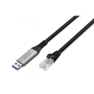 Кабель DIGITUS Ethernet USB-A - RJ45 CAT 6A S/FTP, 1 Gbit/s, 2m, LSZH (AK-300600-020-S) UA