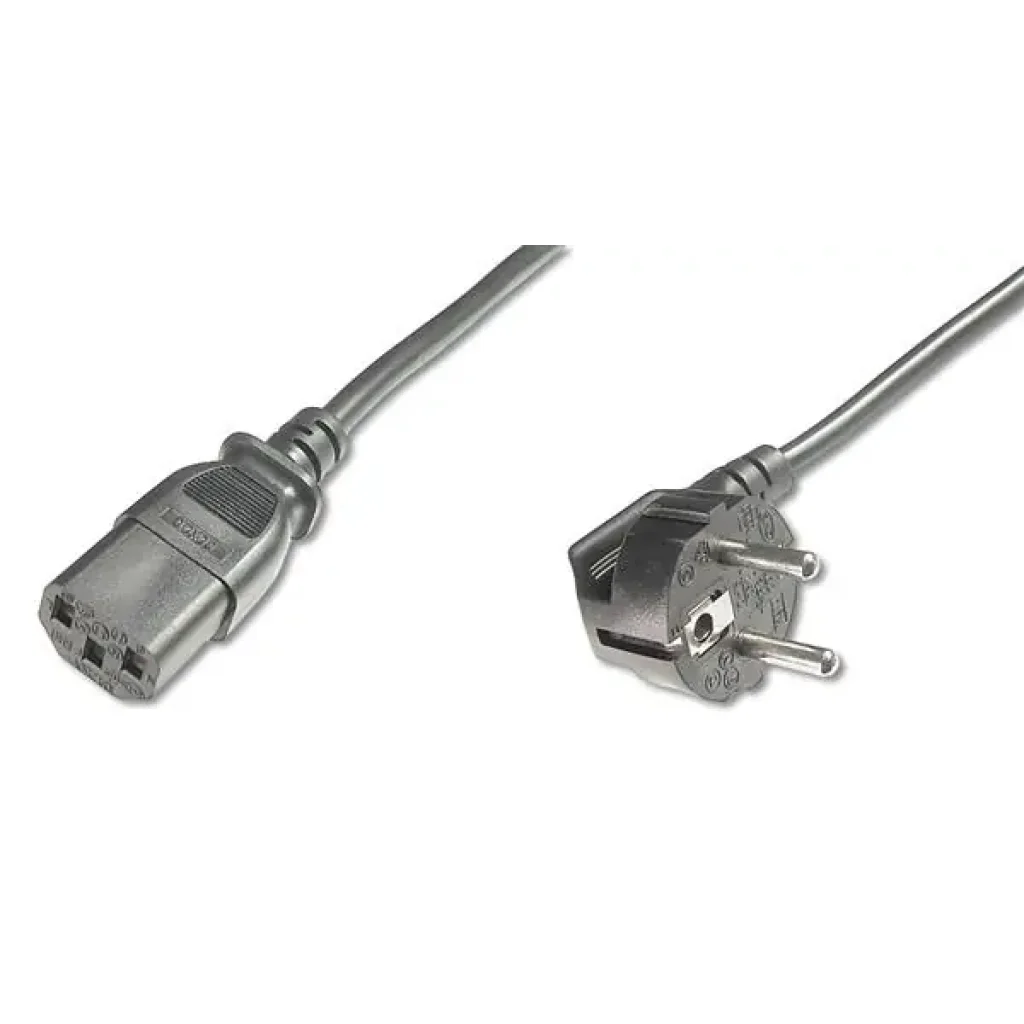 Кабель живлення DIGITUS Schuko 90 > C13, 1.8м, чорний (AK-440100-018-S) UA