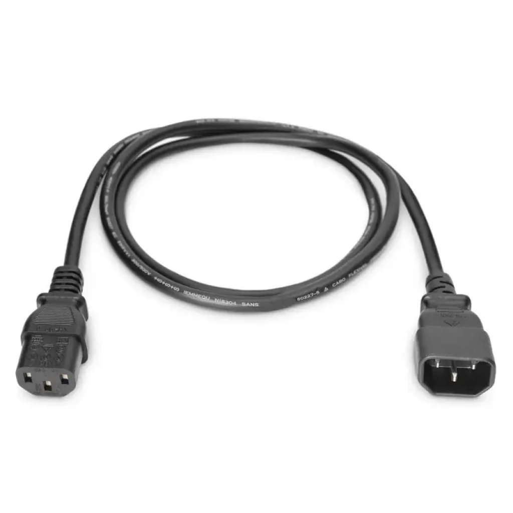 Кабель живлення DIGITUS C13 > C14, 1.2м, чорний (AK-440201-012-S) UA
