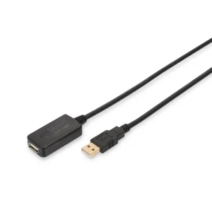 Подовжувач DIGITUS USB 2.0 Active Cable, A/M-A/F, 5м, чорний (DA-70130-4) UA