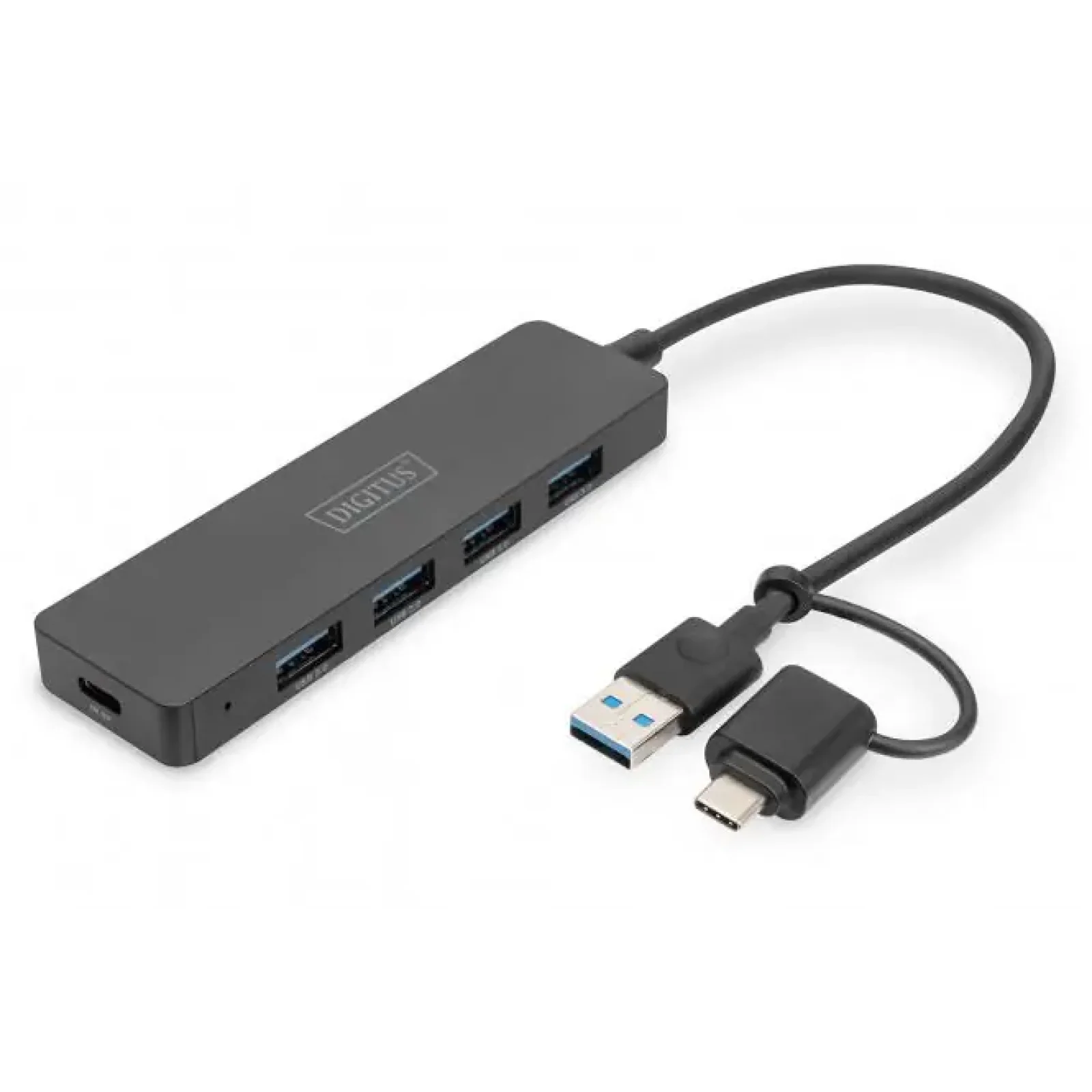 Хаб DIGITUS USB-A/C > 4хUSB-А, 0,2 м, активний (опція) (DA-70235) UA