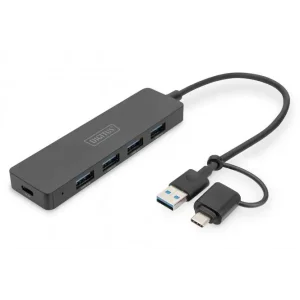 Хаб DIGITUS USB-A/C > 4хUSB-А, 0,2 м, активний (опція) (DA-70235) UA