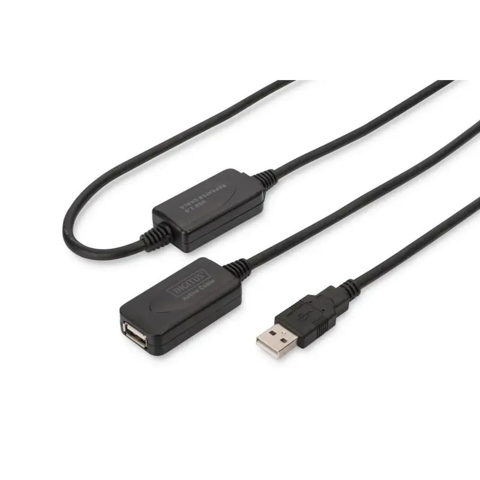 Подовжувач DIGITUS USB 2.0 Active Cable, A/M-A/F, 20м, чорний (DA-73102) UA