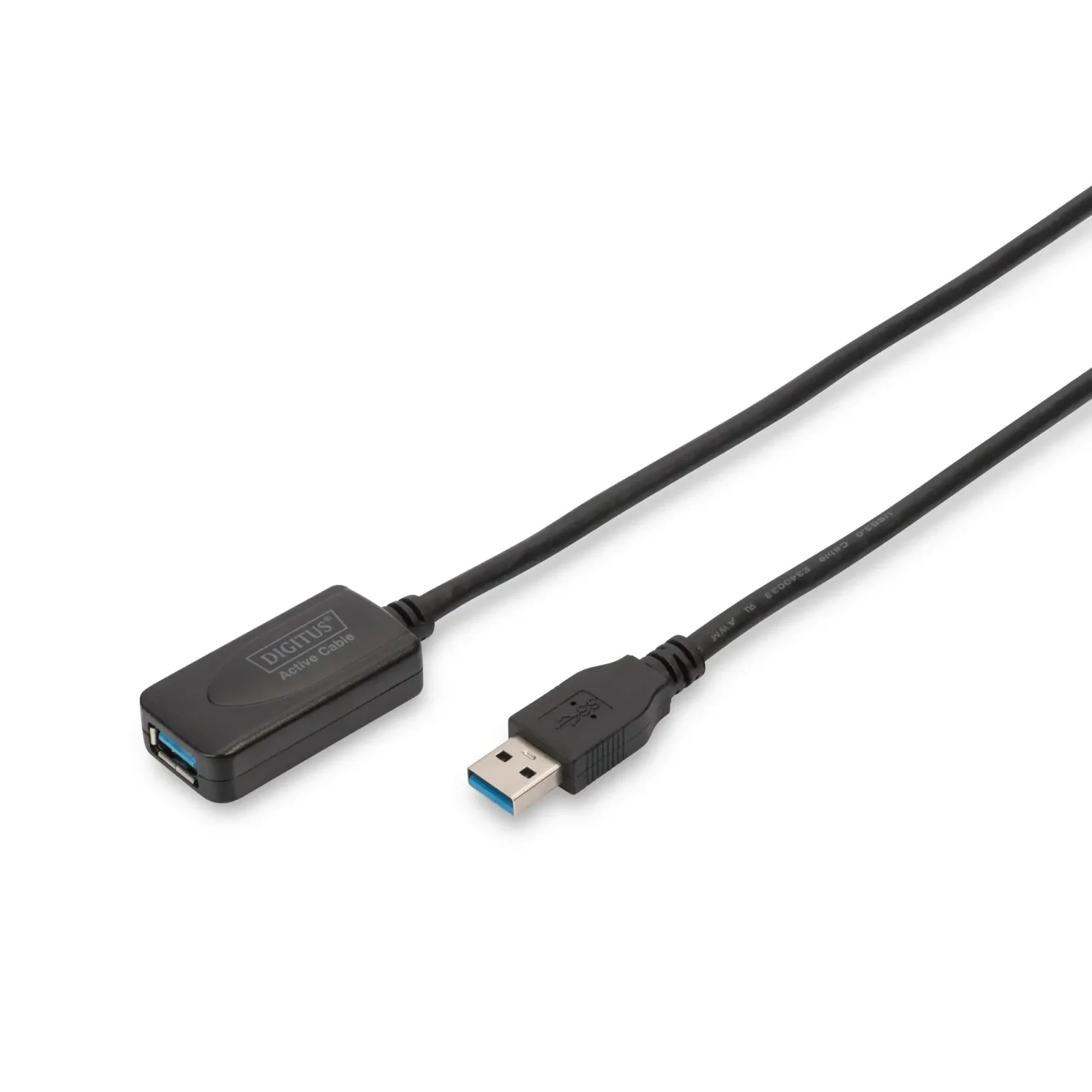 Подовжувач DIGITUS USB 3.0 Active Cable, A/M-A/F, 5м, чорний (DA-73104) UA