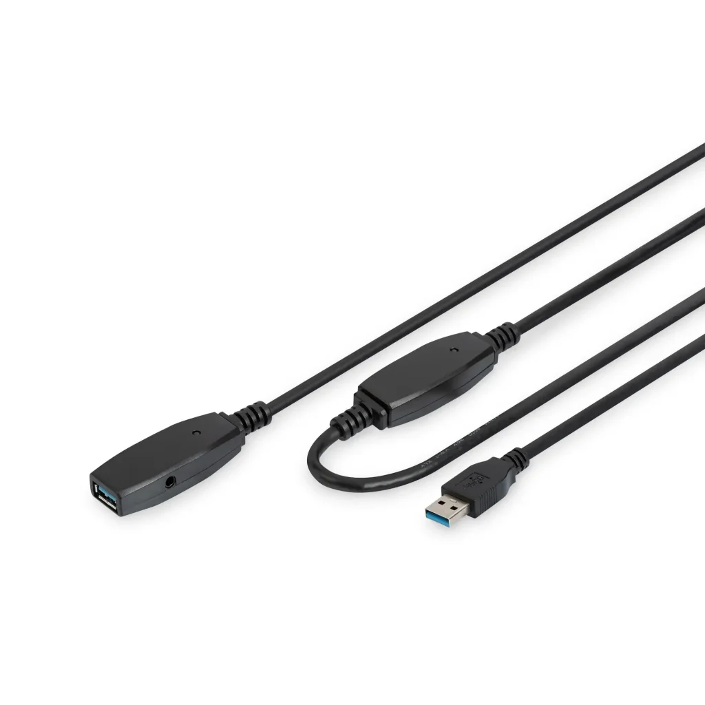 Подовжувач DIGITUS USB 3.0 Active Cable, A/M-A/F, 15м, чорний (DA-73106) UA