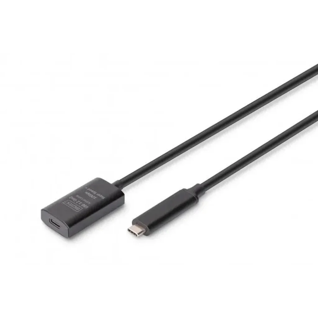 Подовжувач DIGITUS USB 3.2 Gen2 Active Cable 10G, C/M-C/F, 5м, чорний (DA-73112) UA