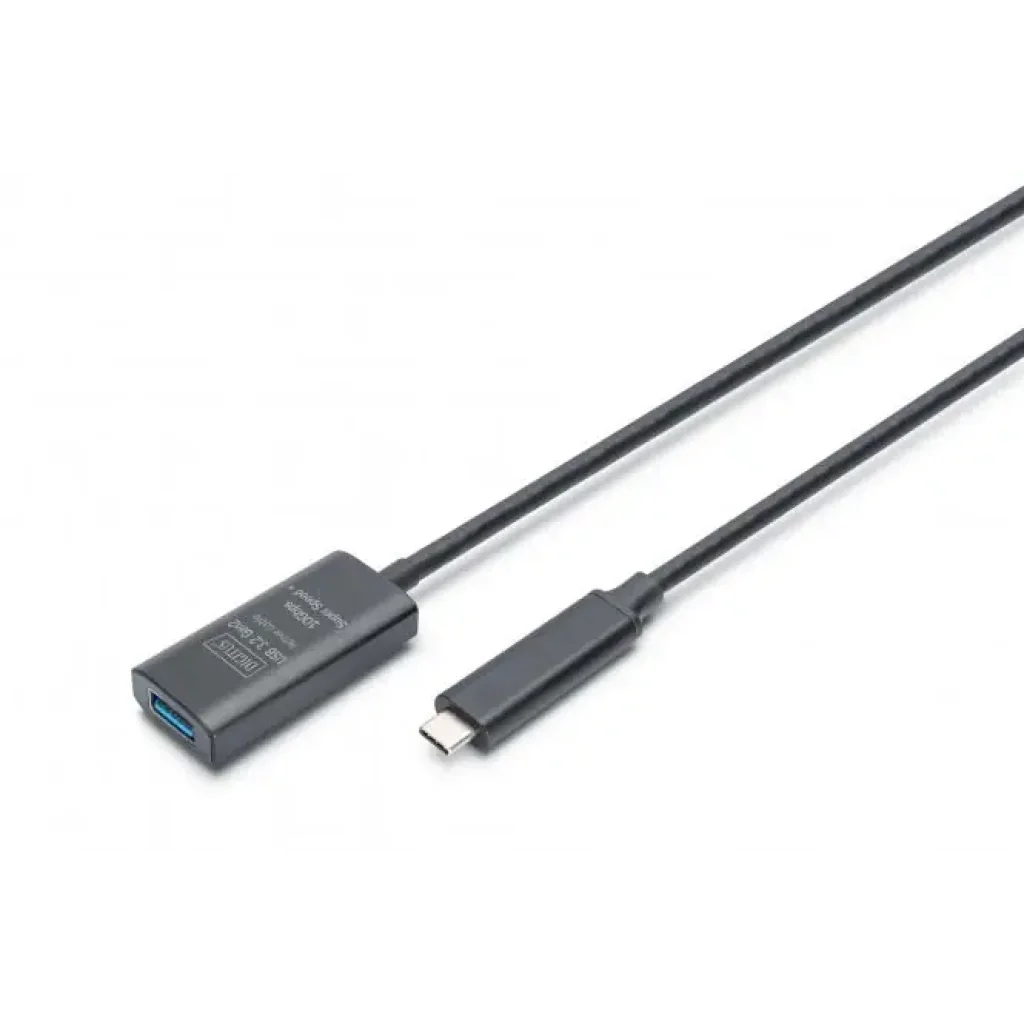 Подовжувач DIGITUS USB 3.2 Gen2 Active Cable 10G, C/M-A/F, 5м, чорний (DA-73113) UA