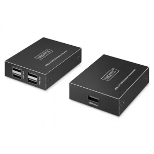 Подовжувач DIGITUS USB 2.0, для використання з кабелем Cat6, до 150 м, 4 х USB-A, Black (DA-73120) UA