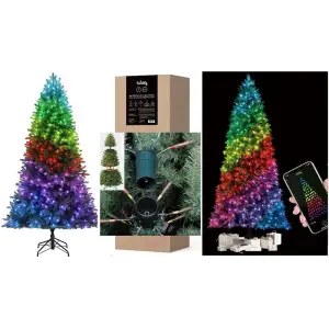 Smart LED Гірлянда Twinkly tree Strings RGB 250, Gen II,предвстановленана 1.5м ялинці, кабель зелений, TWT250STP-BEU UA