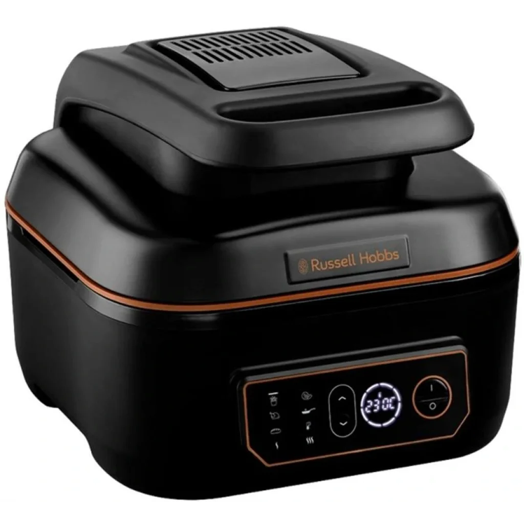 Мультипіч Russell Hobbs SatisFry Air & Grill, 1745Вт, чаша-5,5л, сенсорне керування, алюміній, пластик, чорно-помаранчевий, 26520-56 UA