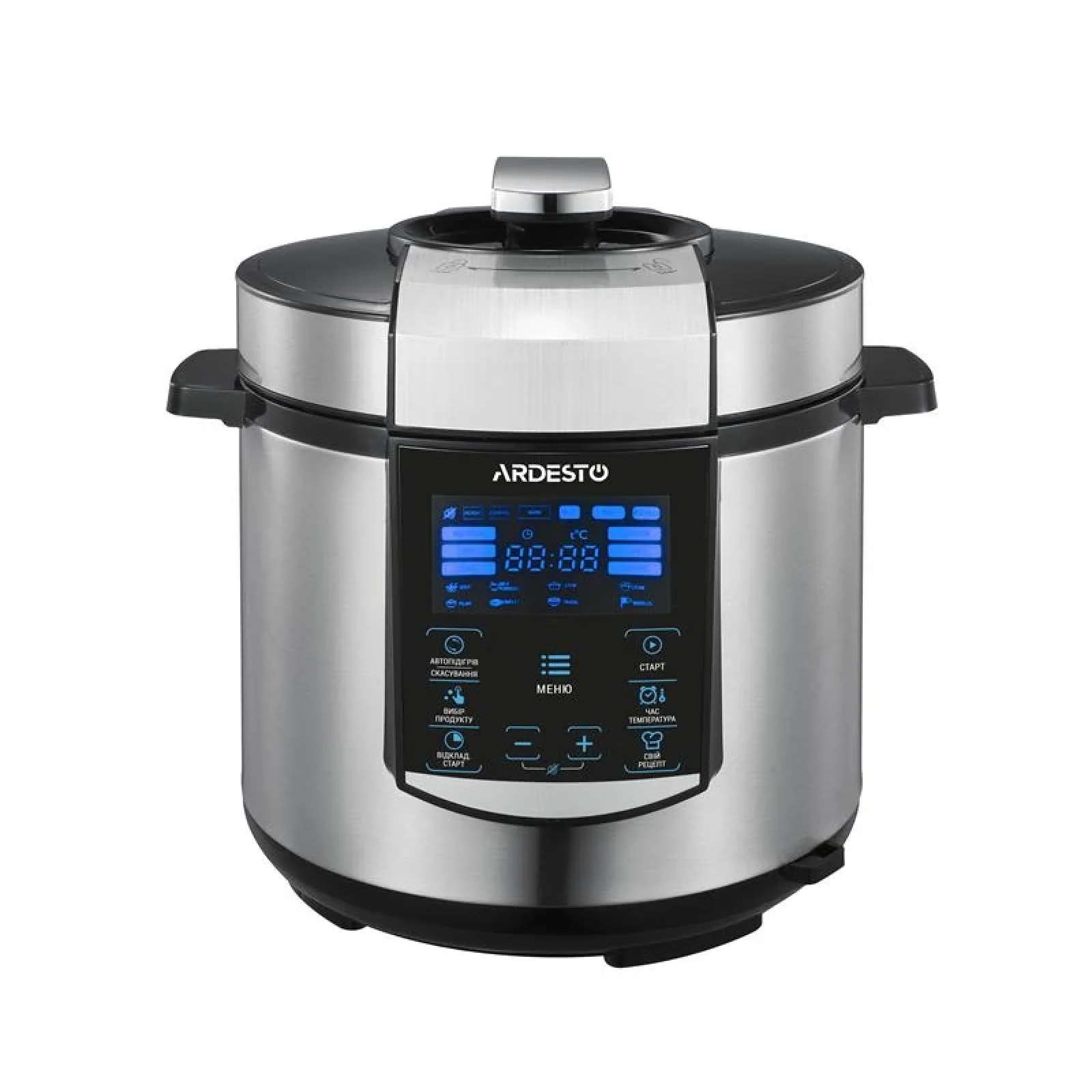 Мультиварка-скороварка Ardesto MPC-P226, 900Вт, чаша-6л, електр. керування , книга рецептів, нерж. сталь+пластик, срібляста UA