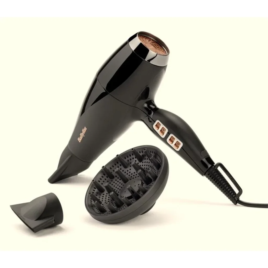 Фен Babyliss Air Power Pro, 2300Вт, 3 режими, дифузор, іоніз-я, хол. обдув, кераміка, чорно-рожевий, 6716DE UA
