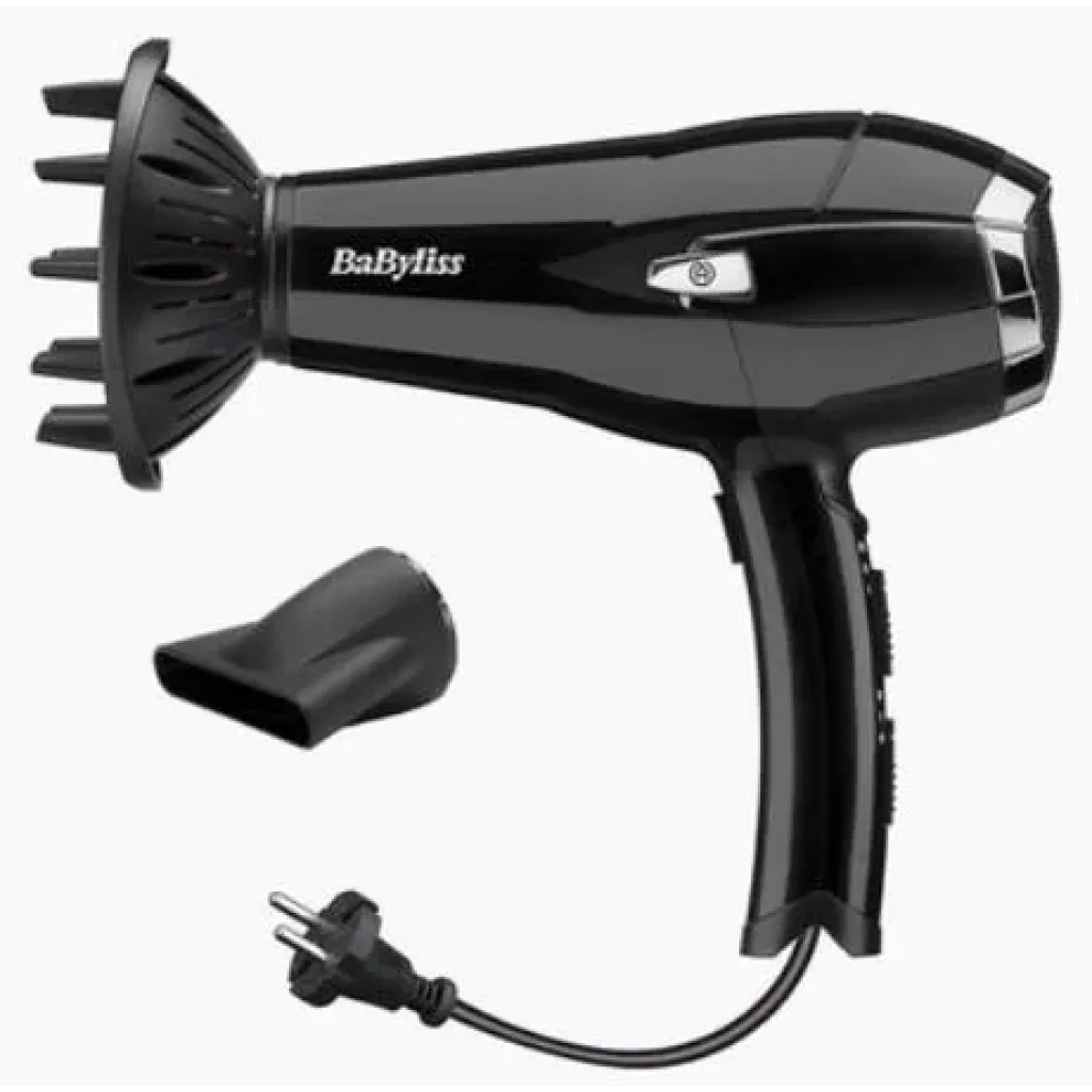 Фен Babyliss, 2000Вт, 3 режими, іоніз-я, хол. обдув, змотка шнура, чорний, D374DE UA