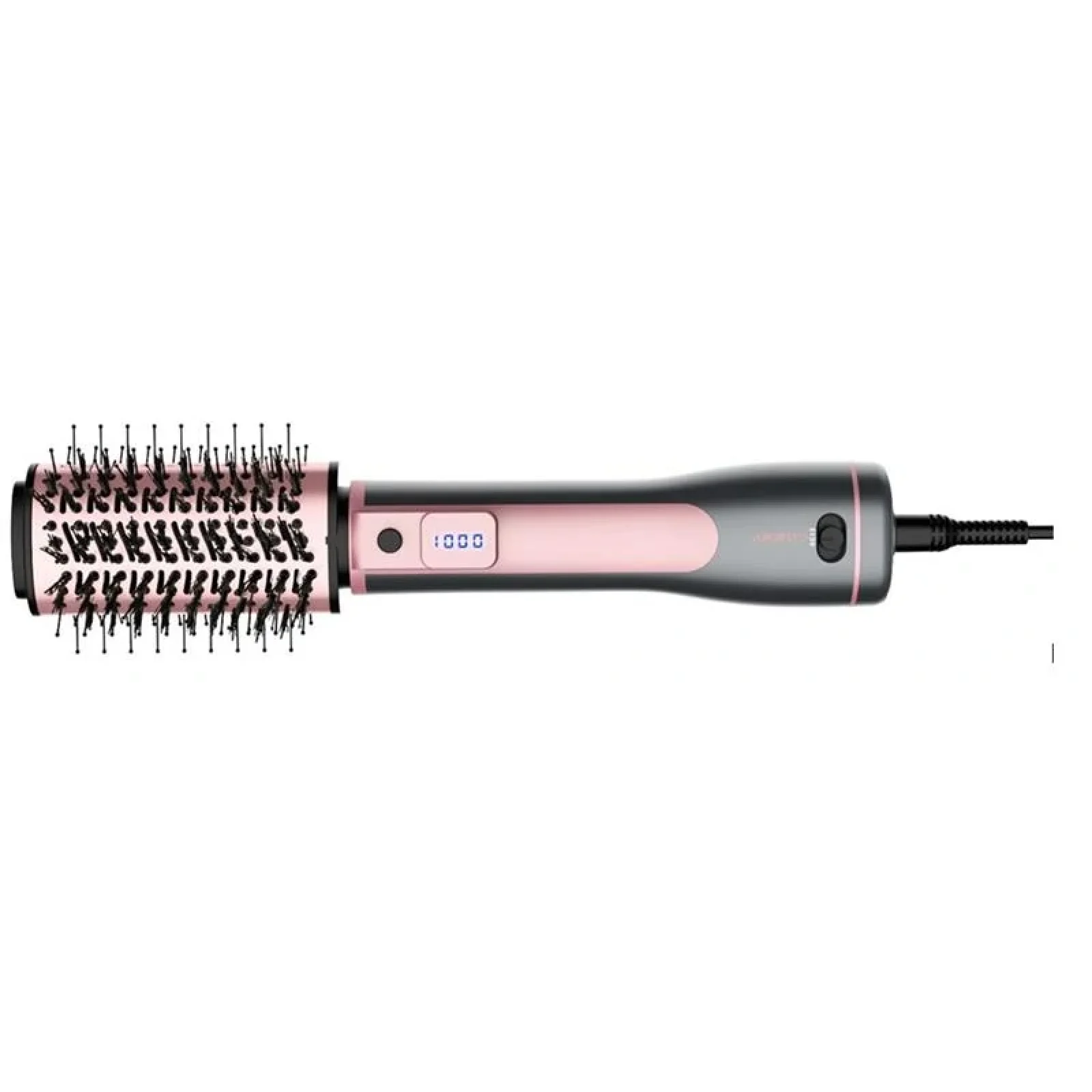 Фен-щітка Ardesto Brush Pink Touch, 1200Вт, 2 швидкості, 2 темп. режими, LED-дисплей, функція іонізації , 4 насадки, сірий+ рожевий, HD-CR300PT UA