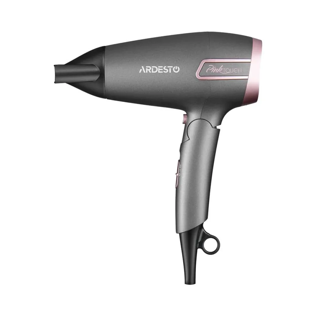 Фен Ardesto Pink Touch, 2000Вт, 2 швидкості, 2 темп.режими, складана ручка, сірий+рожевий, HD-R350PT UA