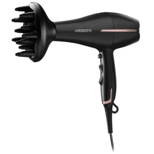 Фен Ardesto HD-Y220PRO/1850-2200Вт/2 швидкості/ 3 темп.режими/дифузор/чорний+золото UA