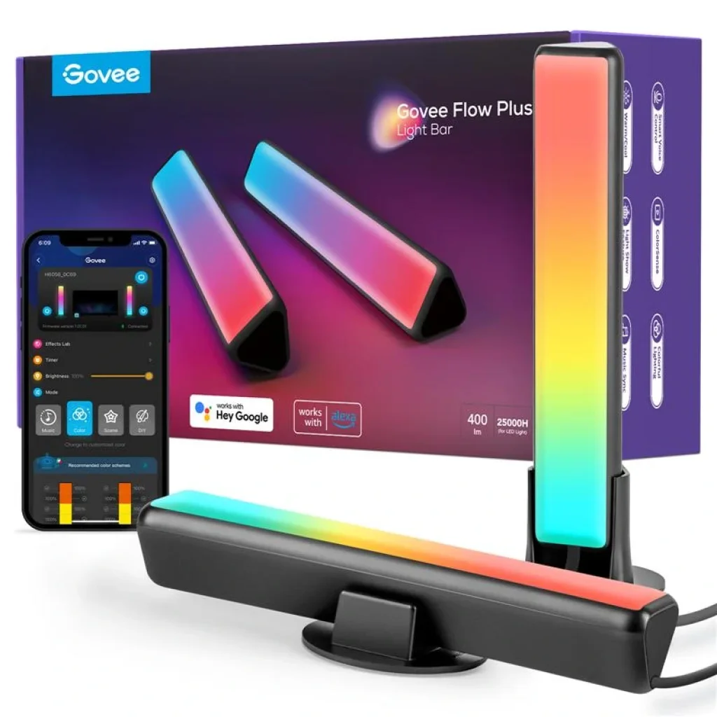 Набір підсвічування Govee H6056 Flow Plus Light Bars, RGBICWW, WI-FI/Bluetooth, чорний, H60563D1 UA