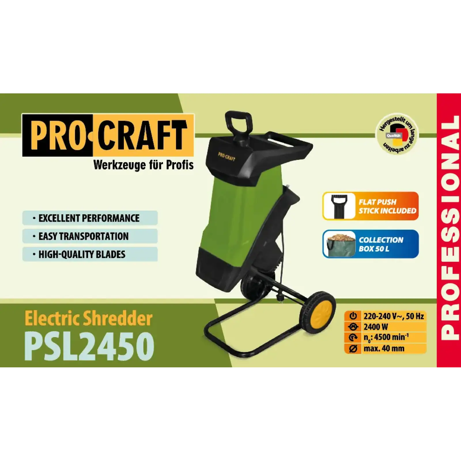 Подрібнювач гілок Procraft PSL2450 UA