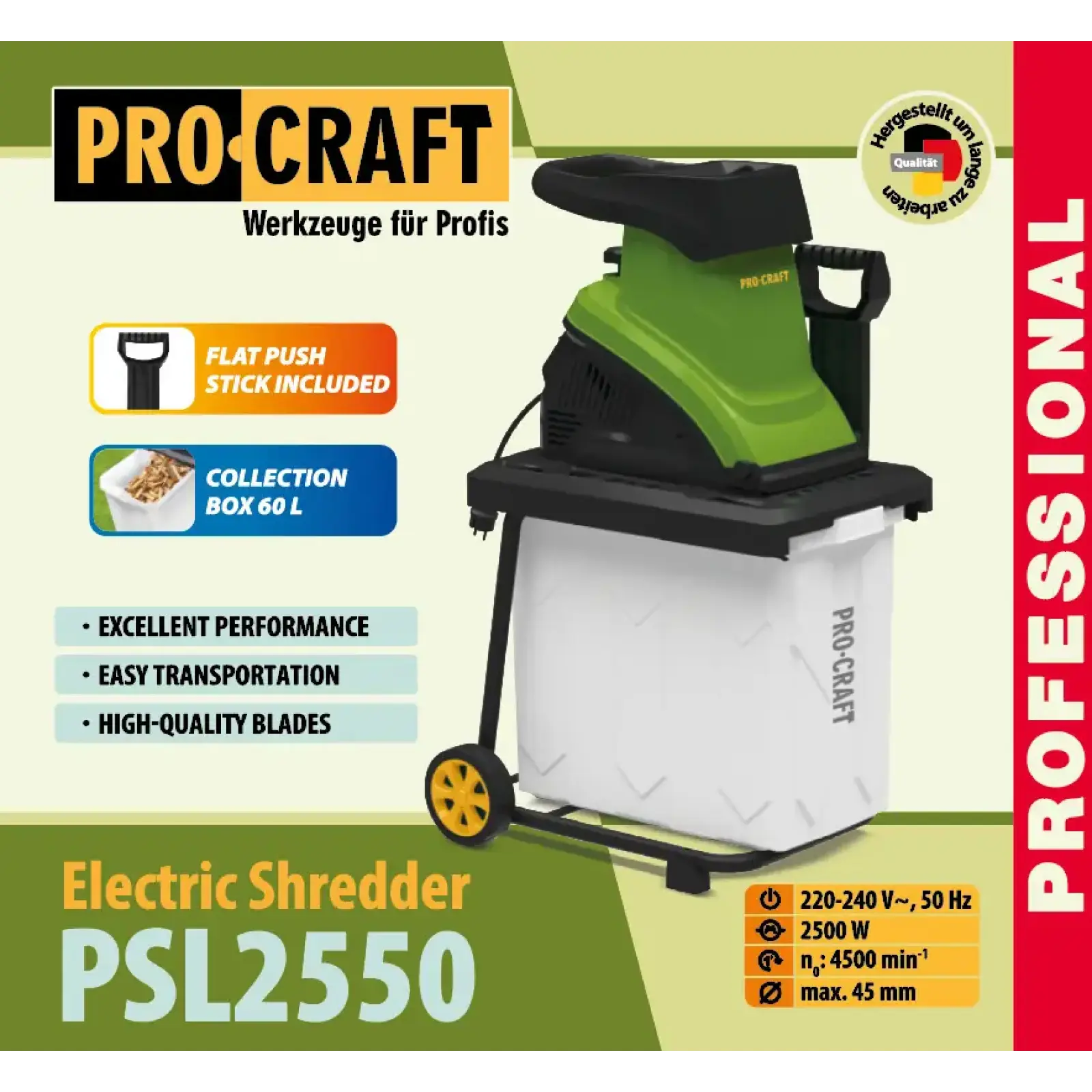 Подрібнювач гілок Procraft PSL2550 UA