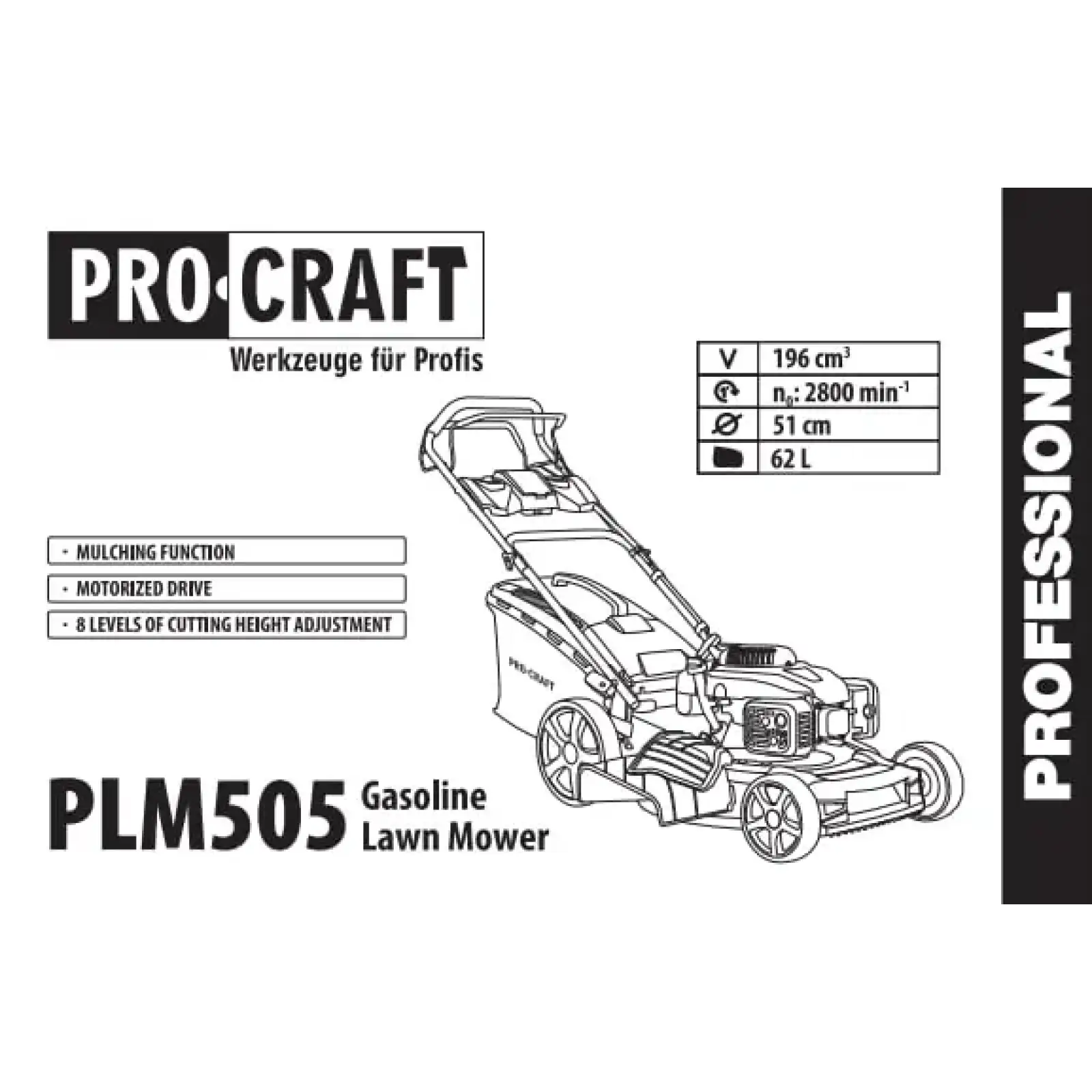 Газонокосарка бензинова Procraft PLM505 UA