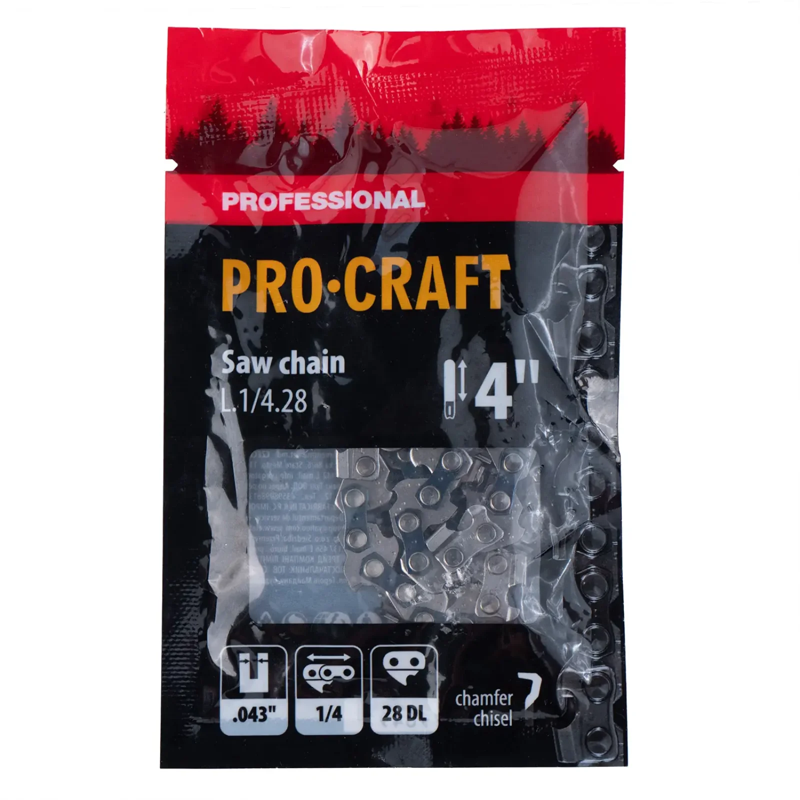 Ланцюг для ланцюгової пилки Procraft L.1/4.28 Universal 1/4