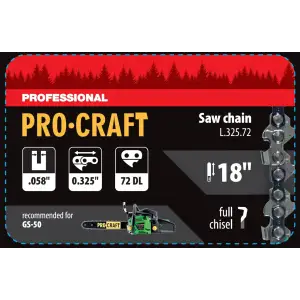 Ланцюг для ланцюгової пили Procraft L-325/72 (L32572) UA