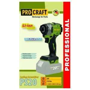 Акумуляторний гвинтоверт Procraft PS20 (Без АКБ та ЗП) UA