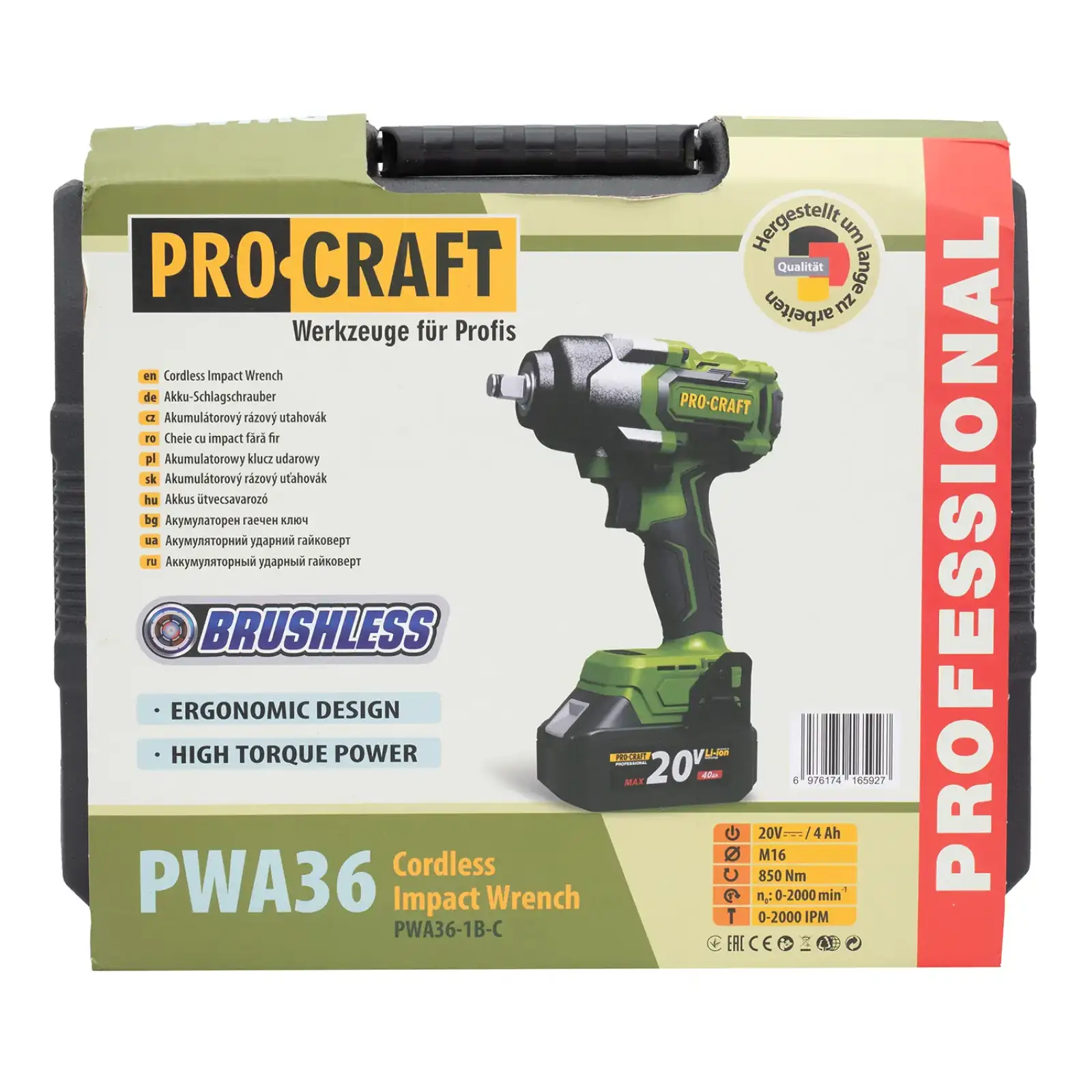 Акумуляторний гайковерт Procraft PWA36 Кейс (з 1 АКБ та ЗП) (PWA36_case) UA