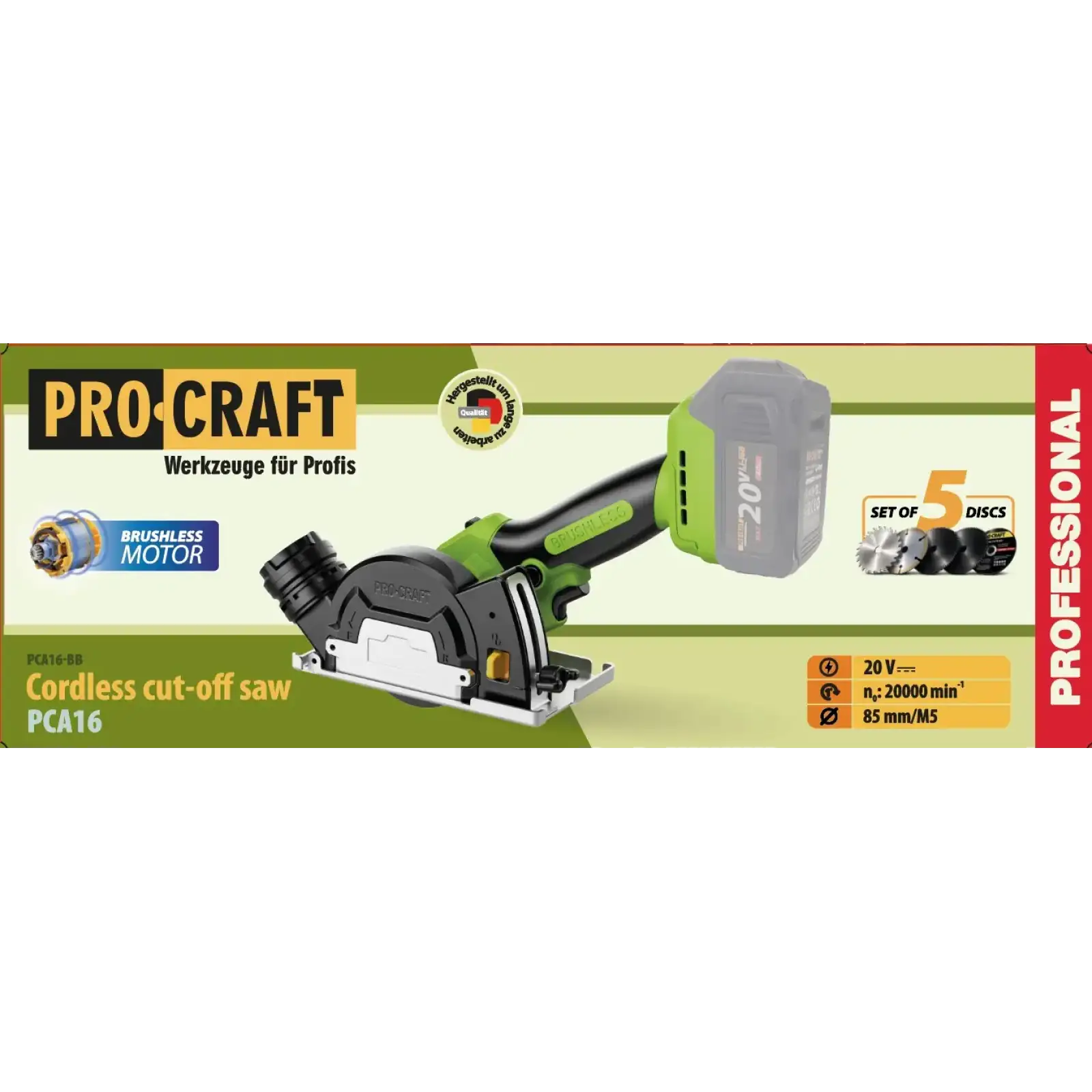 Акумуляторна відрізна машина Procraft PCA16 (без акб) (PCA16_bb) UA