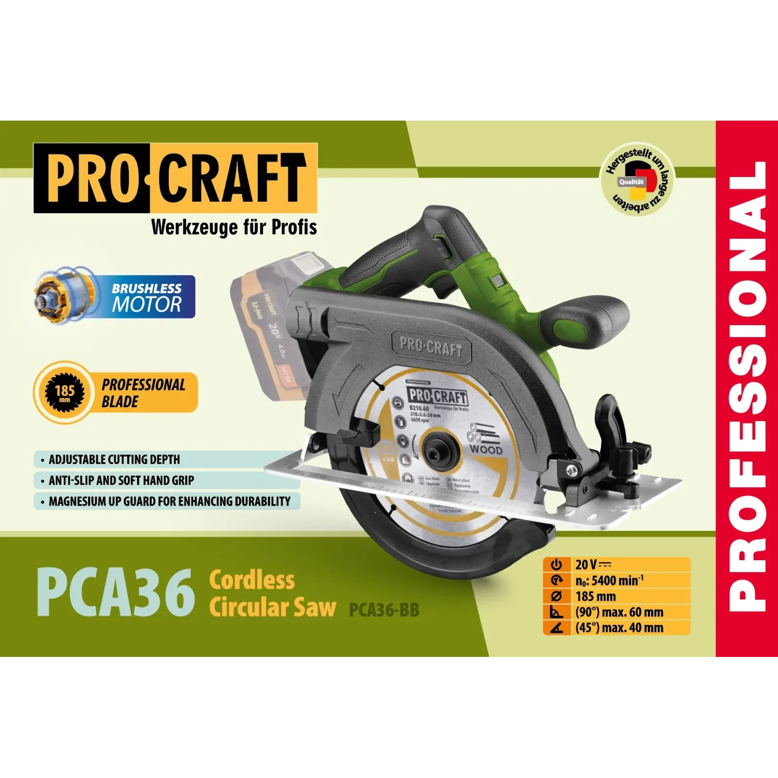 Акумуляторна дискова пила Procraft PCA36 (Без акб та зп) UA