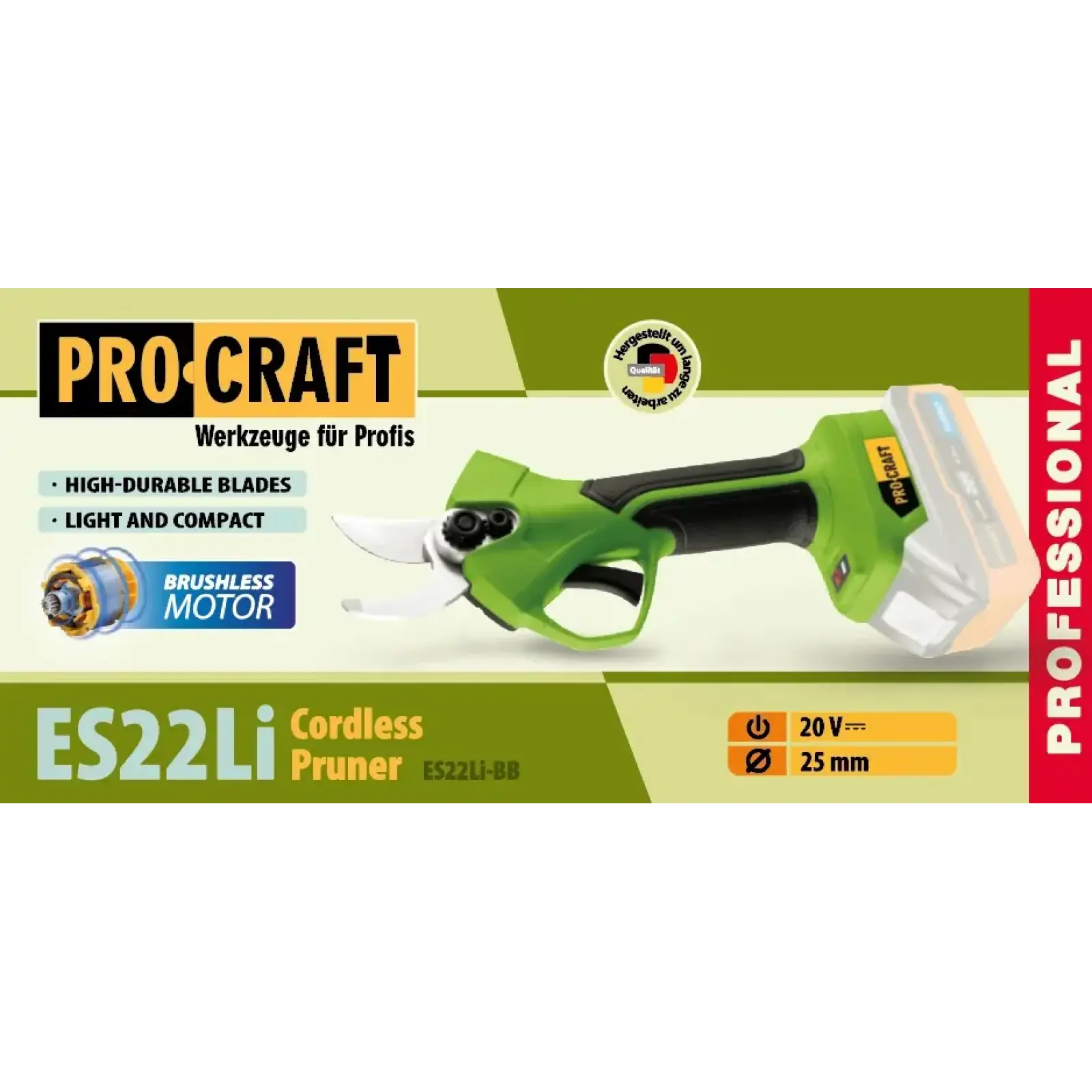 Акумуляторний секатор Procraft ES22Li (без акб та зп) (ES22Li_bb) UA