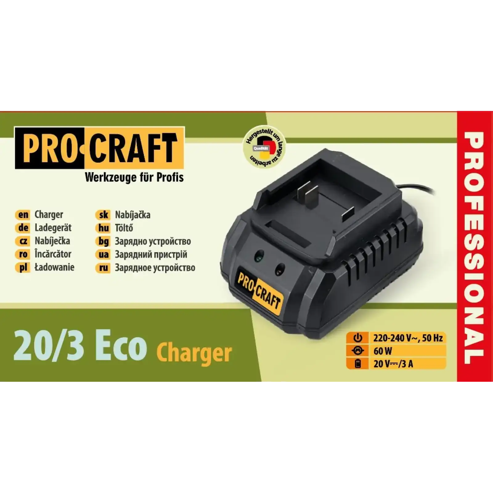 Зарядний пристрій Procraft Charger20/3 Eco (Charger20/3_eco) UA