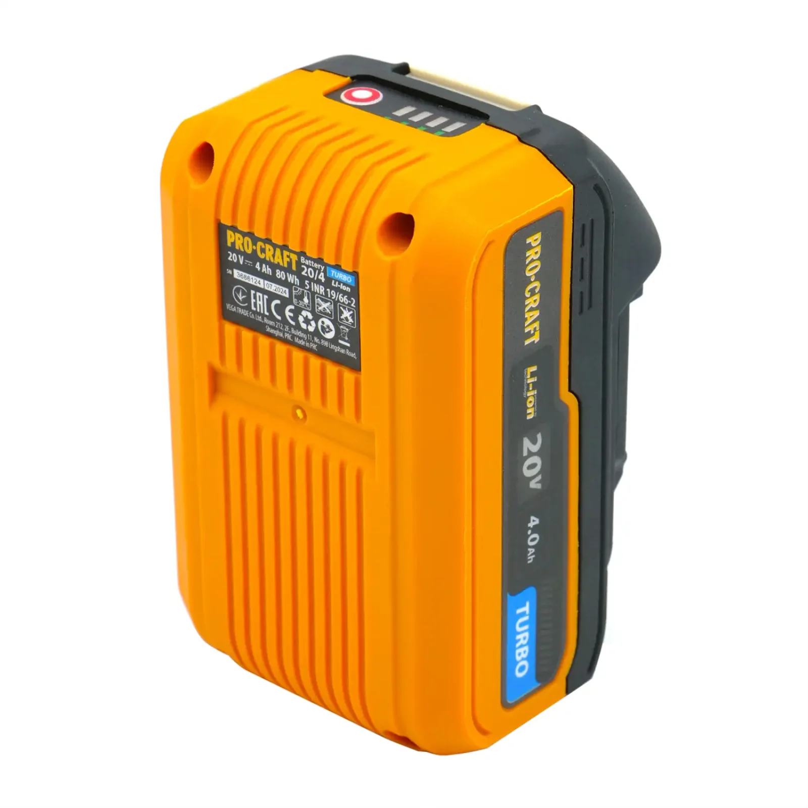 Акумуляторна батарея Procraft Battery20/4 Turbo (20В, 4Аг) (Battery20_4_turbo) UA