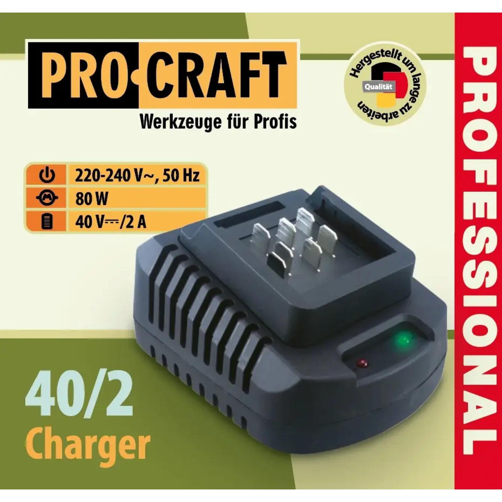 Зарядний пристрій Procraft Charger40/2A (під акб 20/40) (Charger40_2A) UA