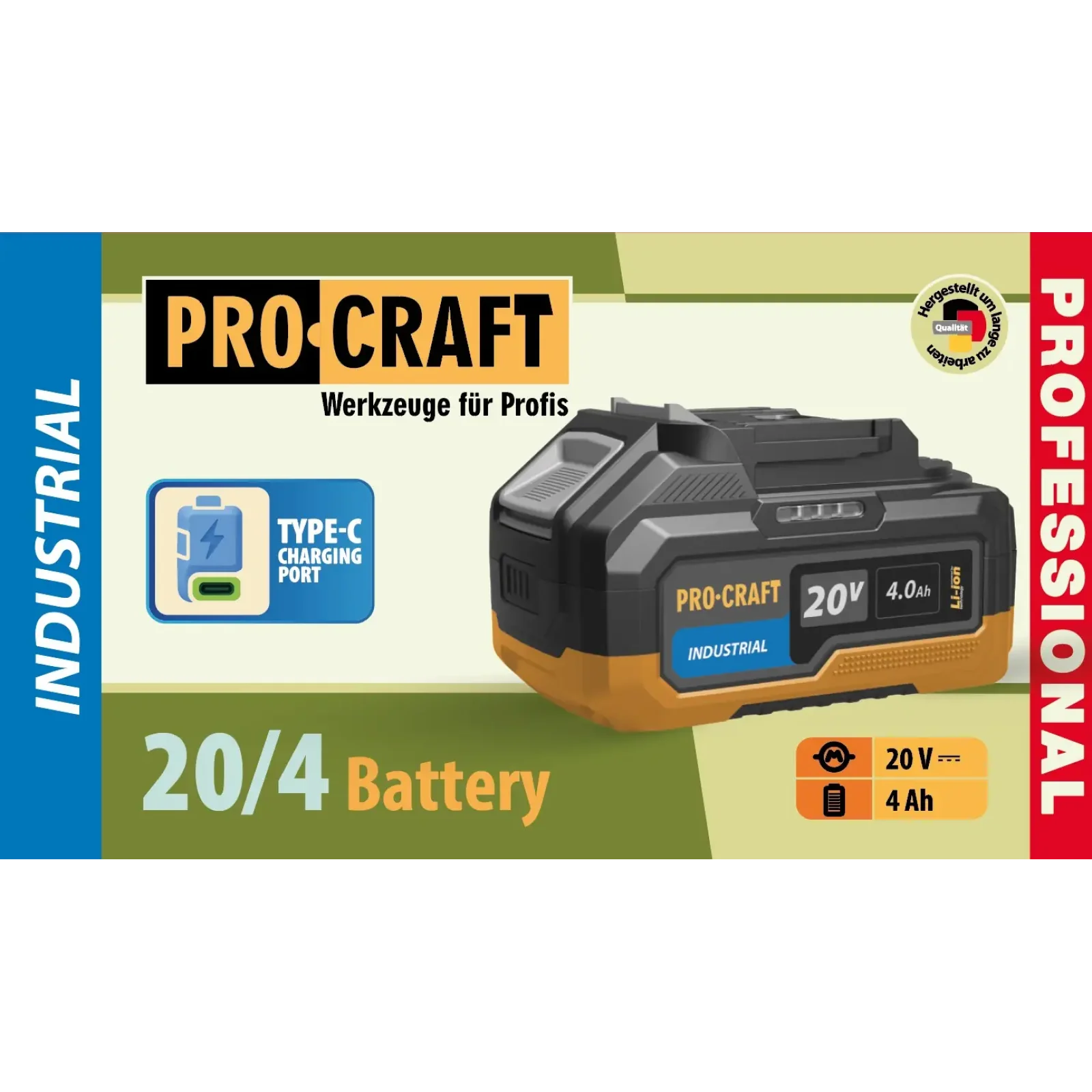 Акумуляторна батарея Procraft Battery20/4 industrial (20В, 4Аг) (Battery20_4industrial) UA