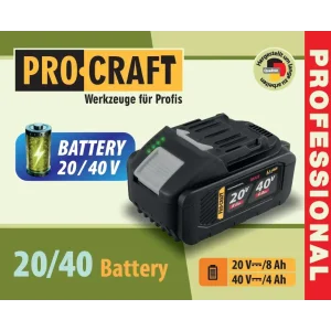 Акумуляторна батарея Procraft Battery20/40 (20В 8Аг, 40В 4Аг) (Battery20_40) UA