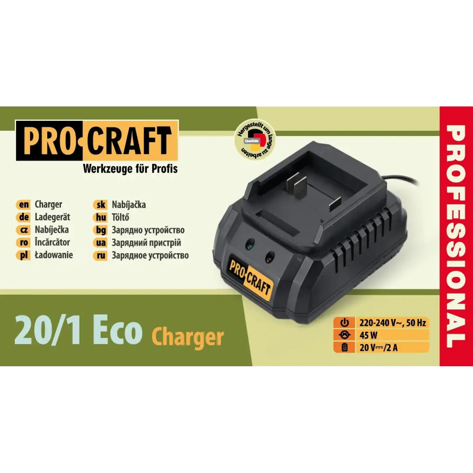 Зарядний пристрій Procraft Charger20/1 Eco (Charger201_Eco) UA